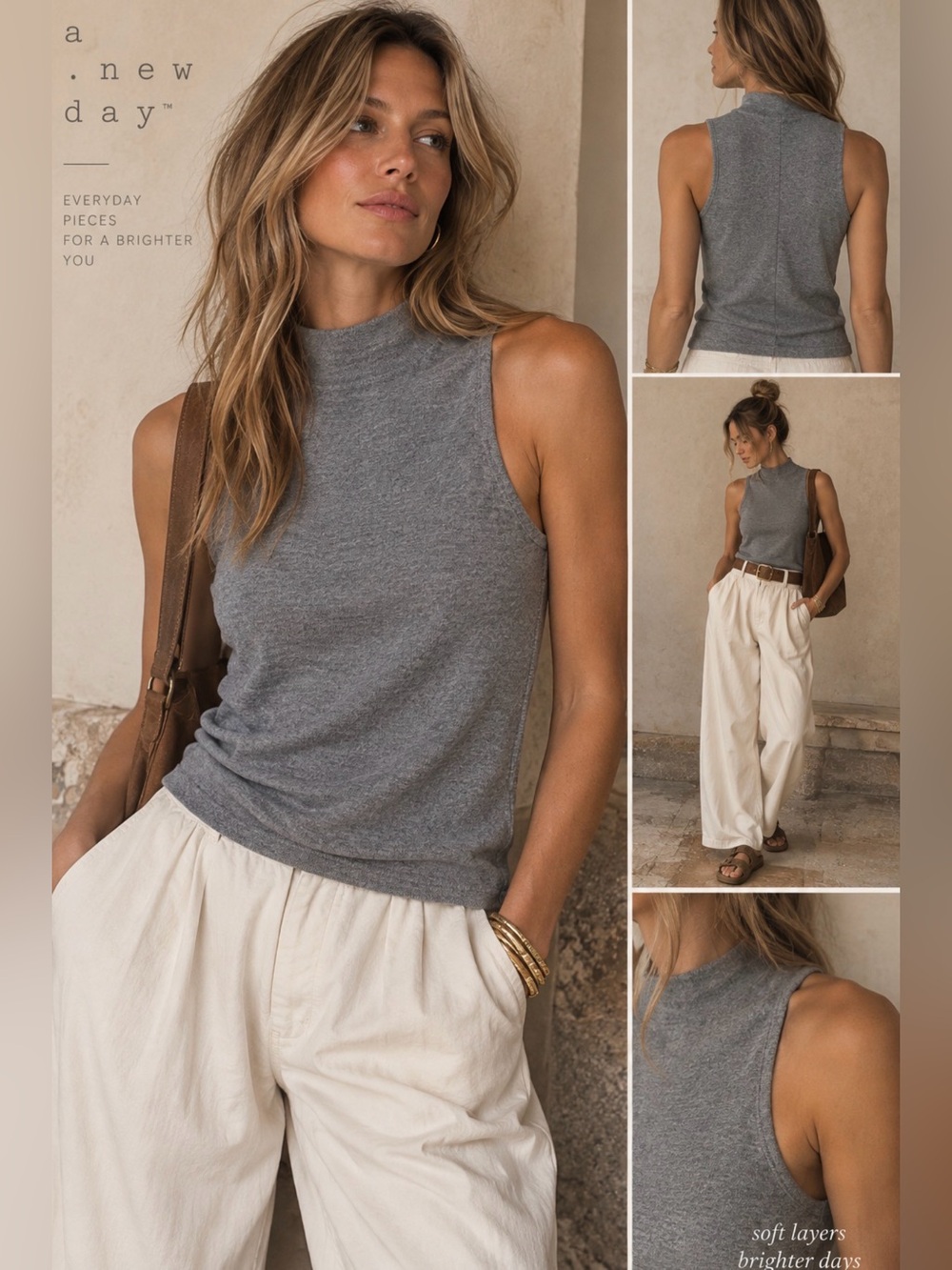 Soft brushed micro fleece tank top